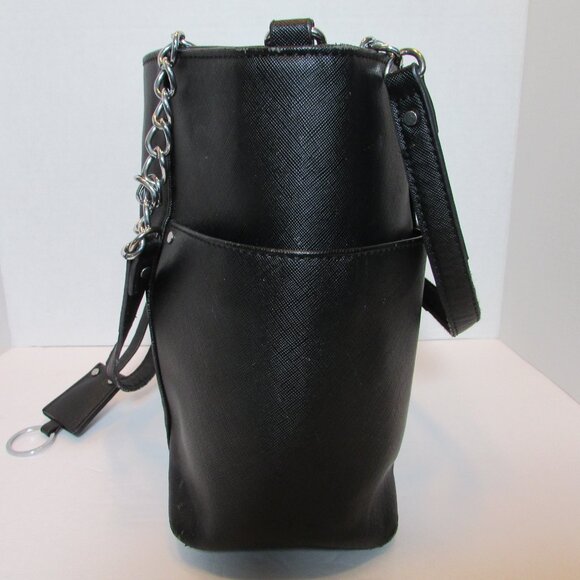 Miztique Satchel Vegan Leather Black Cross-Body, Detachable Strap - Picture 5 of 8